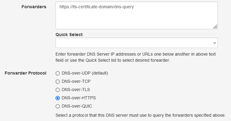 Technitium DNS Server Forwarder Configuration